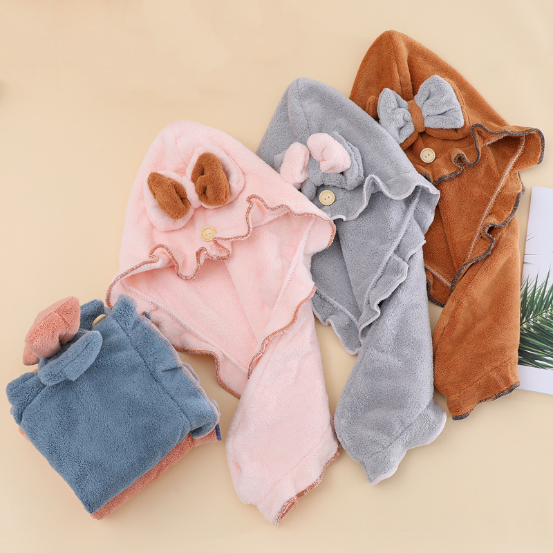 Hair Turban Towel - Fleece Einfarbig Haar Handtuch Kappe für