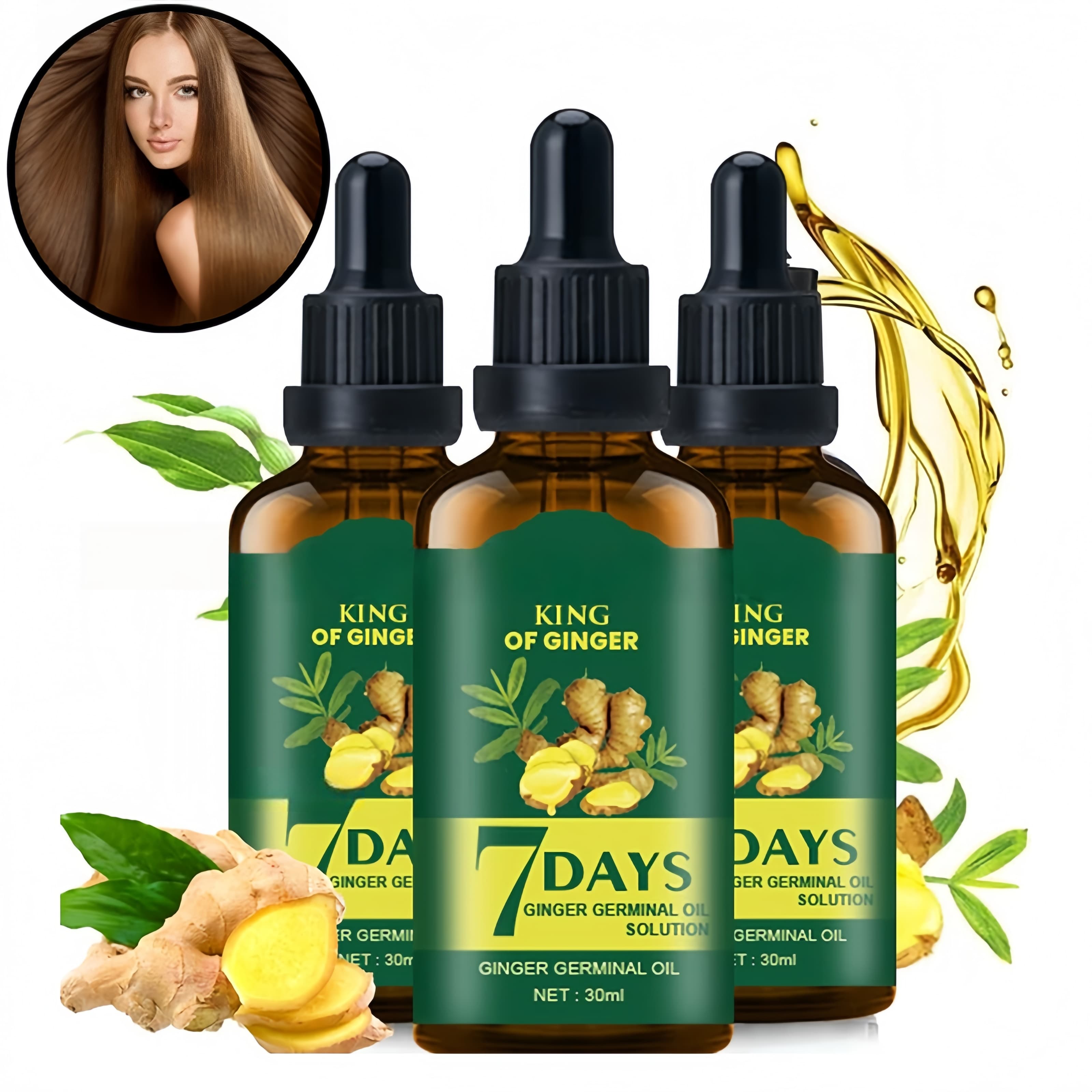 Hair Care Elseve - Haarwuchsöl Ingwer-Biotin-Serum Natürliche Haarausfallbehandlung für Männer