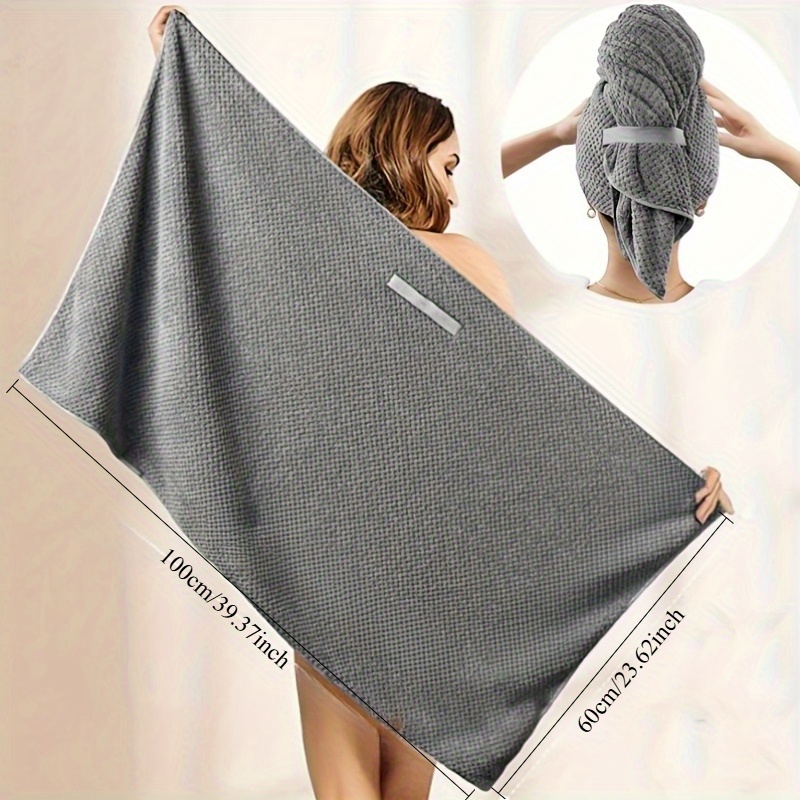 Hair Turban Towel - Mikrofaser-Haartuch Extra Groß Schnelltrocknend mit Elastikband,