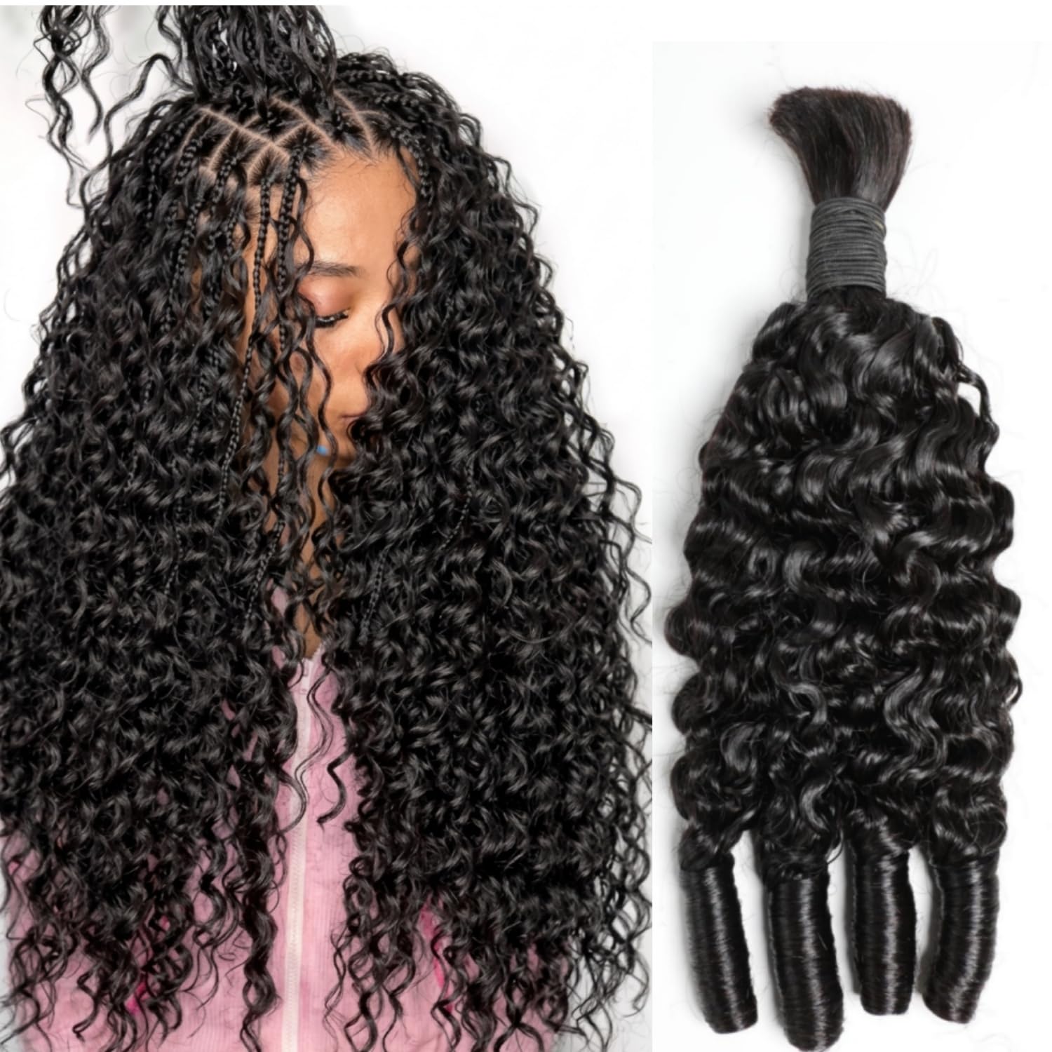 Hair Care Indian - Echthaar zum Flechten für Boho-Zöpfe, burmesische
