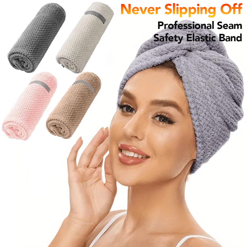 Hair Turban Towel - Mikrofaser-Haartuch Extra Groß Schnelltrocknend mit Elastischem