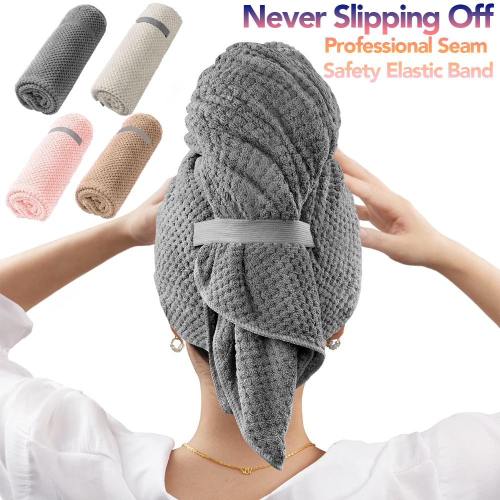 Hair Turban Towel - Mikrofaser-Haarhandtuch, extra großer Wickeltuch, schnell trocknender