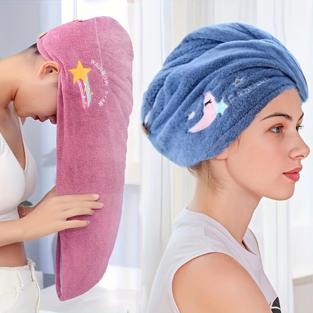 Hair Turban Towel - 2er-Pack Trockentuch für Haare, Haartrockenmütze, Duschhaube,