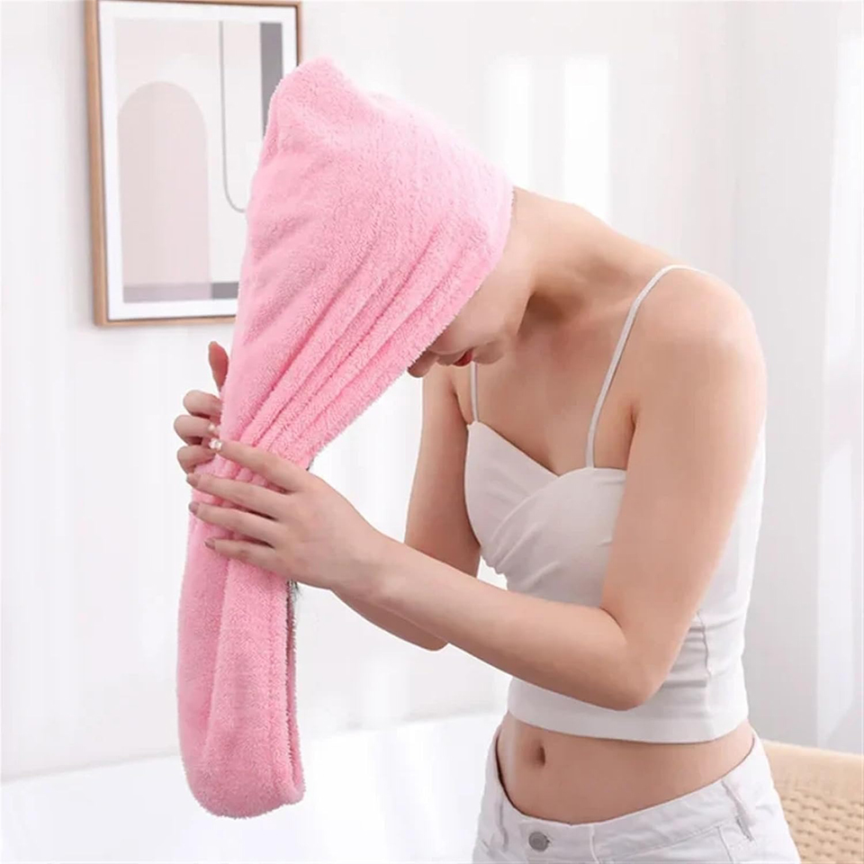 Hair Turban Towel - 1 Stück Korallenfleece-Haartuch für Frauen, Schnelltrocknende