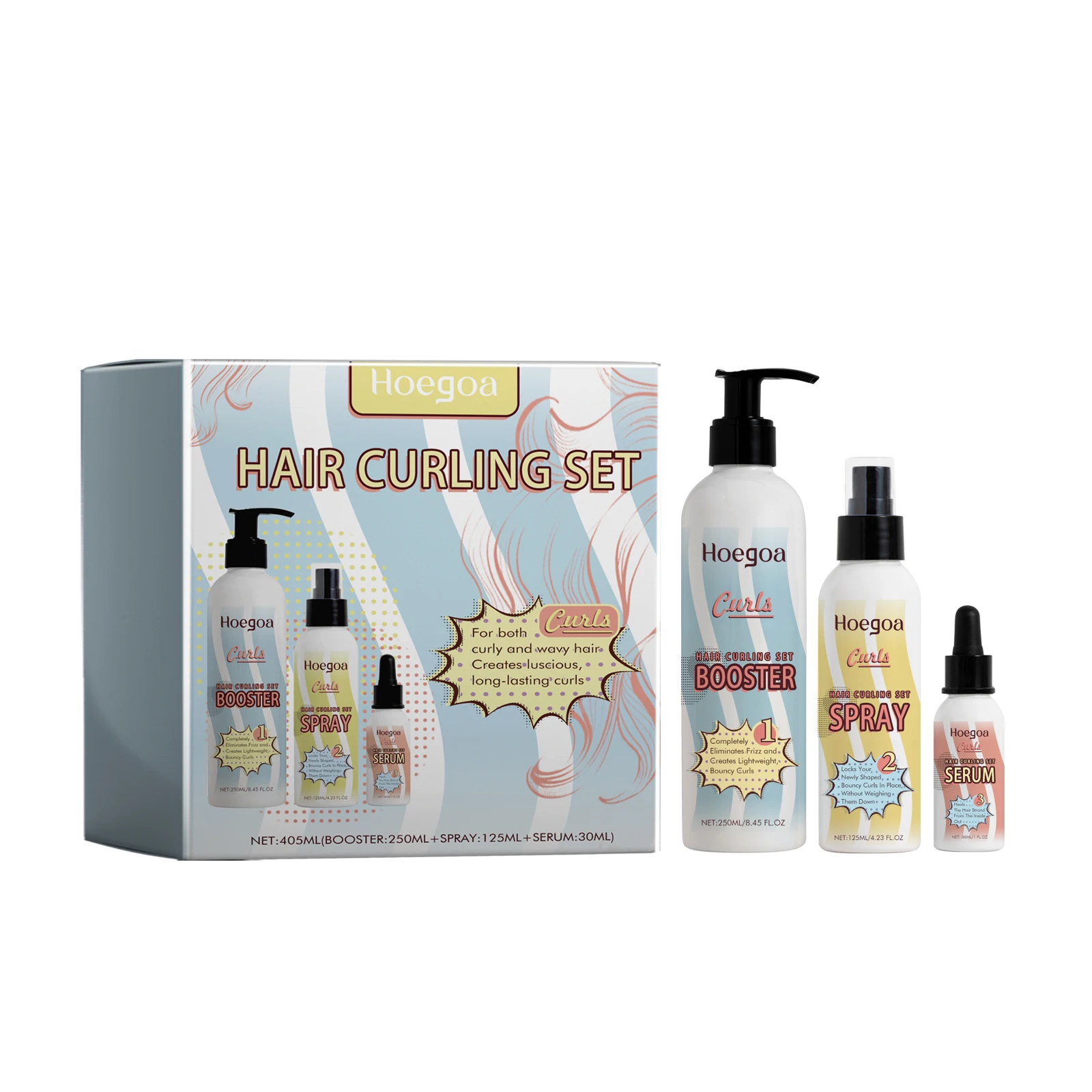 Hair Care Kit - BabyHoegoa Fluffy Curly Haarpflege-Set, Feuchtigkeitsspendende Lockenpflege,
