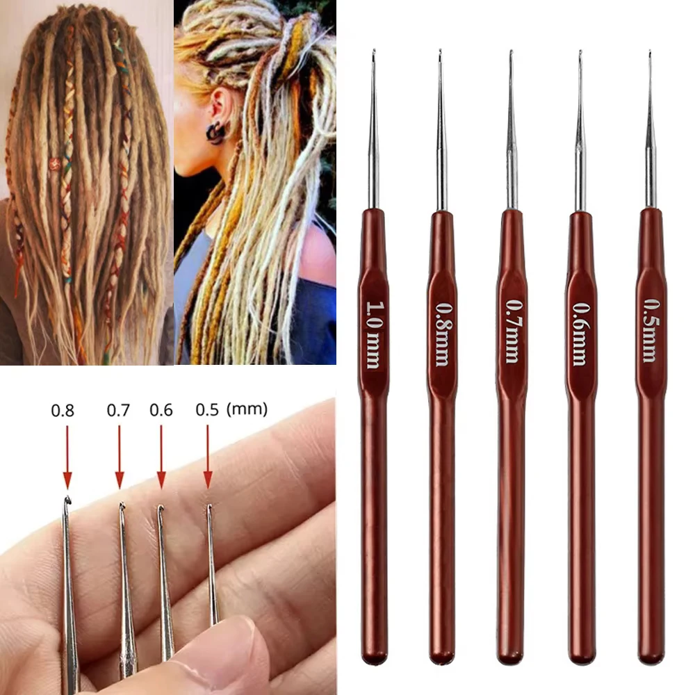 Hair Care Kit - Dreadlock-Häkelnadel-Set für Haarflechttechnik 0,5mm-0,8mm Durchmesser Dreadlocks