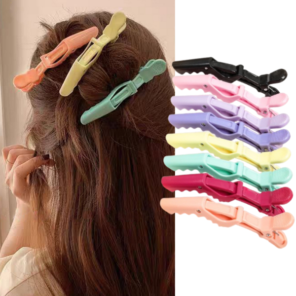 Hair Care Kit - 6-teiliges Set mit lebendigen Alligator-Haarspangen, professionelle