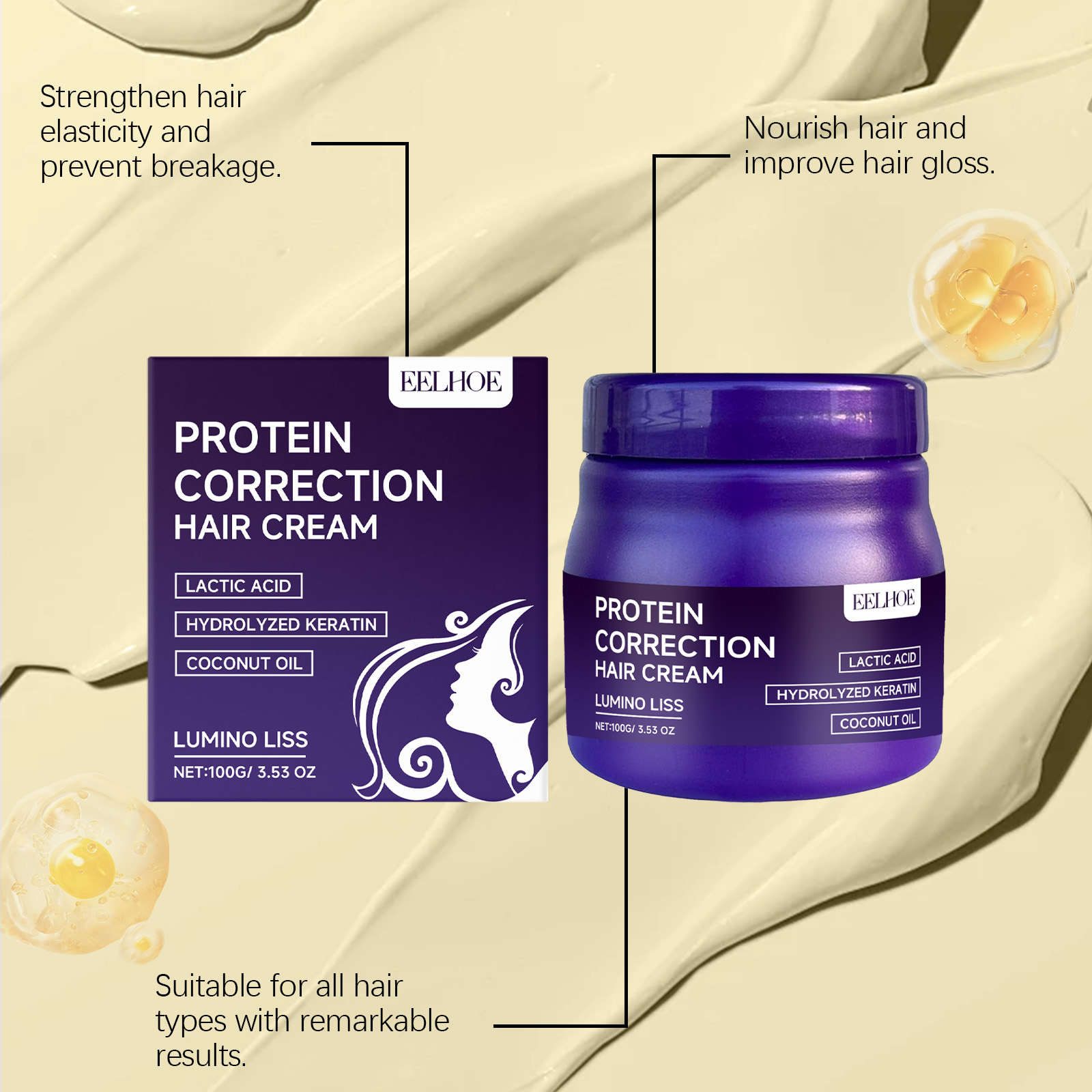 Protein-Haarglättungscreme mit – Hair Care Lotion Bewertung und Preis